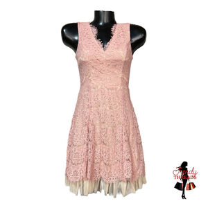 Trixxi NEW Pink Lace Mini Dress Small Coquette Fairycore SemiFormal Feminine NWT